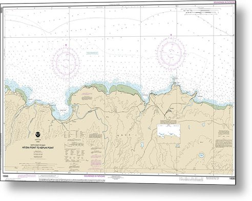 A beuatiful Metal Print of the Nautical Chart-19385 North Coast-Kauai Haena Point-Kepuhi Point - Metal Print by SeaKoast.  100% Guarenteed!