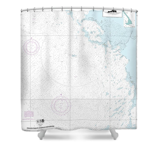 Nautical Chart 19402 French Frigate Shoals Anchorage Shower Curtain