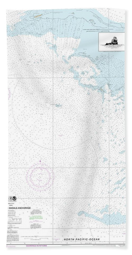 Nautical Chart-19402 French Frigate Shoals Anchorage - Beach Towel