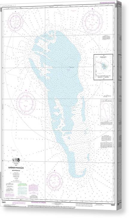 Nautical Chart-19421 Gardner Pinnacles-Approaches, Gardner Pinnacles Canvas Print
