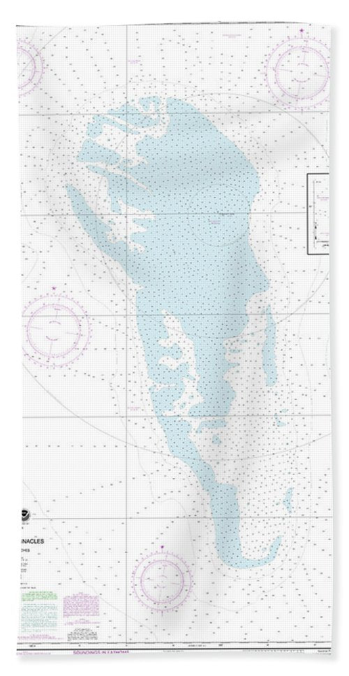 Nautical Chart-19421 Gardner Pinnacles-approaches, Gardner Pinnacles - Beach Towel