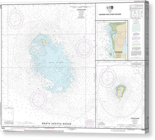 Nautical Chart-19442 Lisianski-Laysan Island, West Coast-Laysan Island Canvas Print