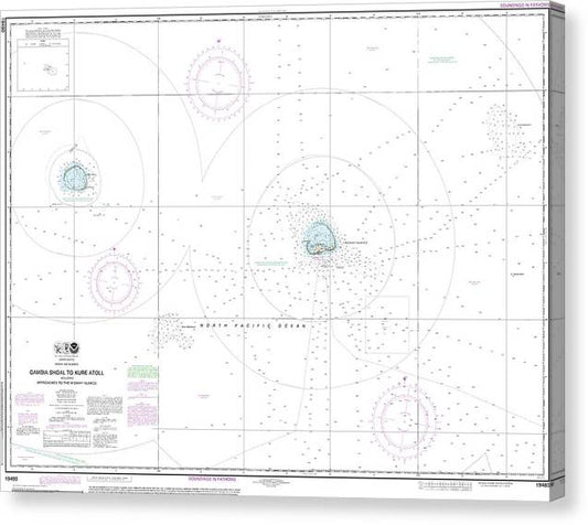 Nautical Chart-19480 Gambia Shoal-Kure Atoll Including Approaches-The Midway Islands Canvas Print