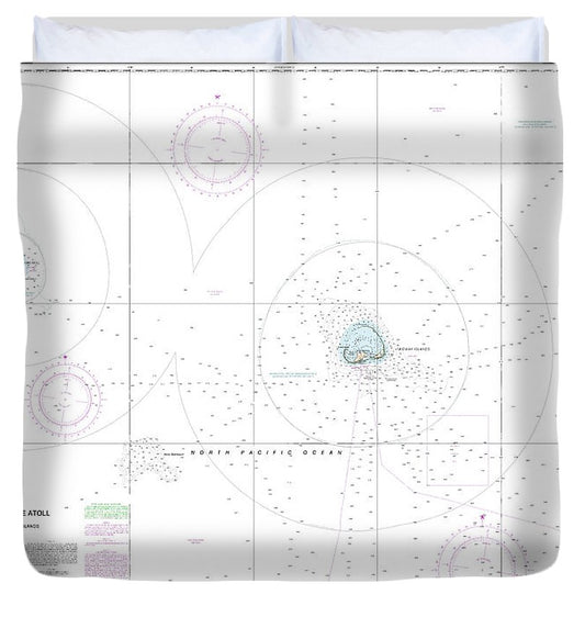 Nautical Chart 19480 Gambia Shoal Kure Atoll Including Approaches The Midway Islands Duvet Cover
