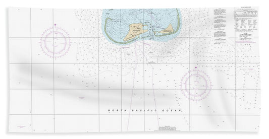 Nautical Chart-19481 Hawaiian Islands Midway Islands - Beach Towel