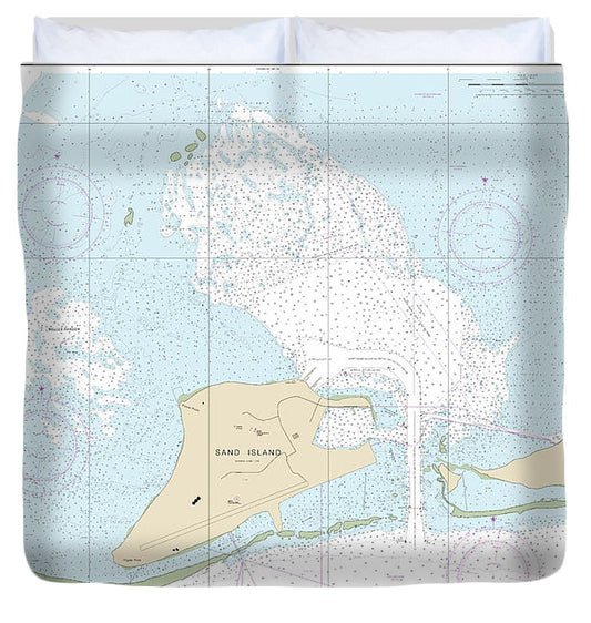 Nautical Chart 19482 Hawaiian Islands Midway Islands Duvet Cover