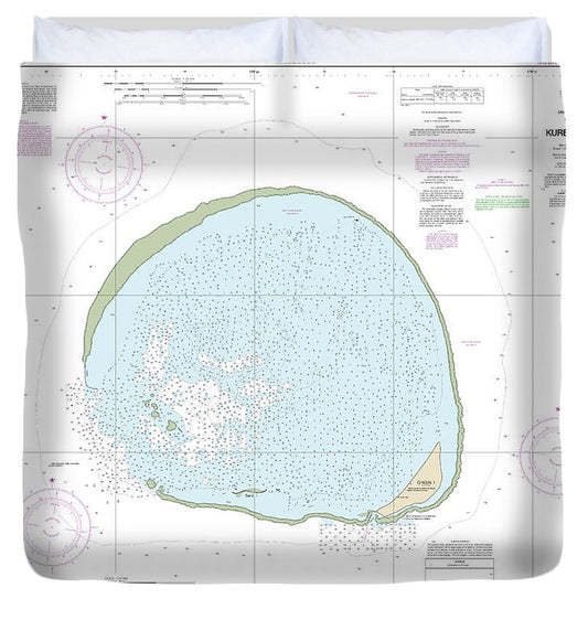 Nautical Chart 19483 Hawaii Kure Atoll Duvet Cover