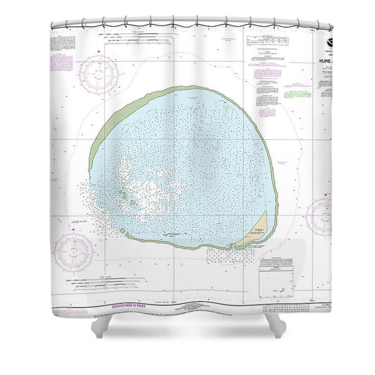 Nautical Chart 19483 Hawaii Kure Atoll Shower Curtain