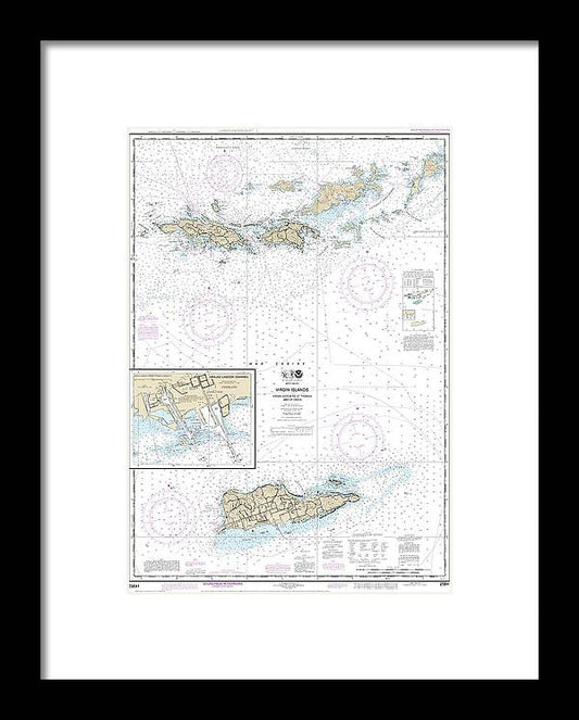 A beuatiful Framed Print of the Nautical Chart-25641 Virgin Islands-Virgin Gorda-St Thomas-St Croix, Krause Lagoon Channel by SeaKoast