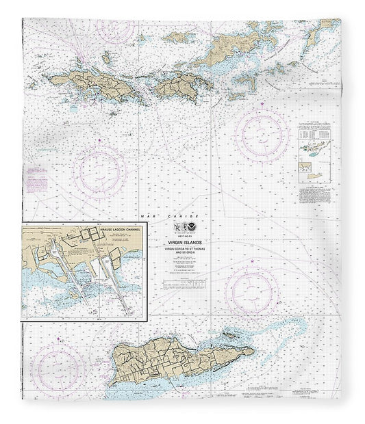 Nautical Chart 25641 Virgin Islands Virgin Gorda St Thomas St Croix, Krause Lagoon Channel Blanket