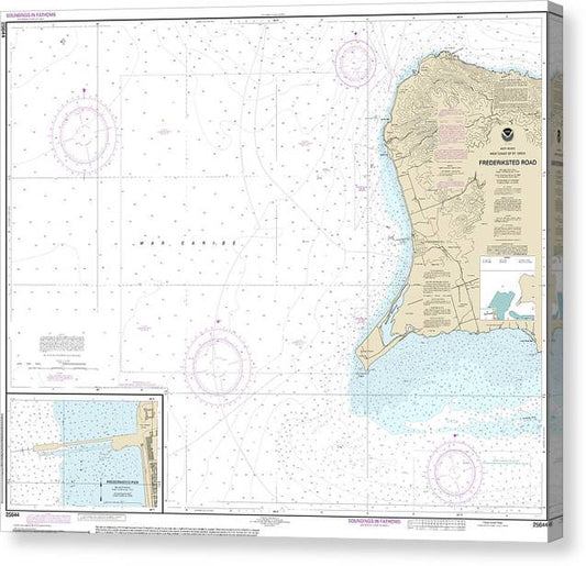 Nautical Chart-25644 Frederiksted Road, Frederiksted Pier Canvas Print