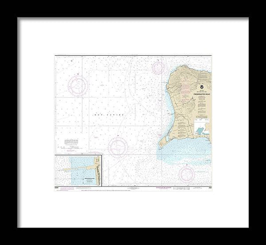 A beuatiful Framed Print of the Nautical Chart-25644 Frederiksted Road, Frederiksted Pier by SeaKoast