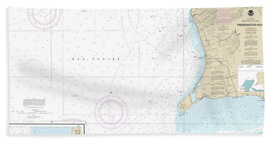 Nautical Chart-25644 Frederiksted Road, Frederiksted Pier - Bath Towel