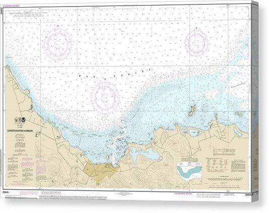 Nautical Chart-25645 Christiansted Harbor Canvas Print