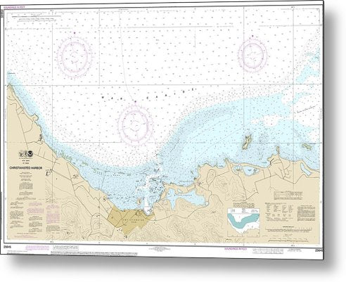 A beuatiful Metal Print of the Nautical Chart-25645 Christiansted Harbor - Metal Print by SeaKoast.  100% Guarenteed!