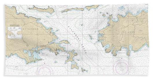 Nautical Chart-25647 Pillsbury Sound - Bath Towel
