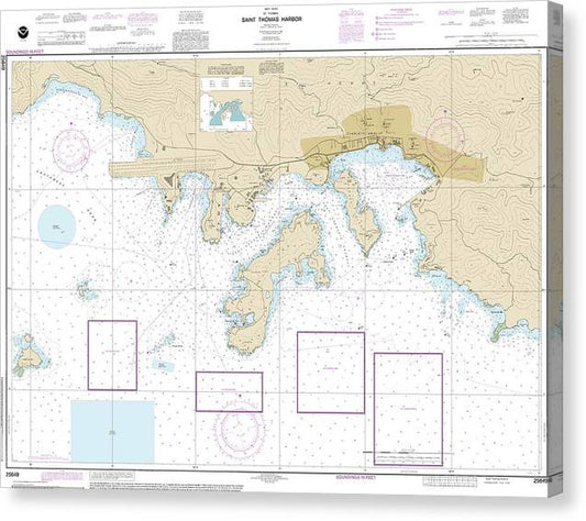Nautical Chart-25649 Saint Thomas Harbor Canvas Print