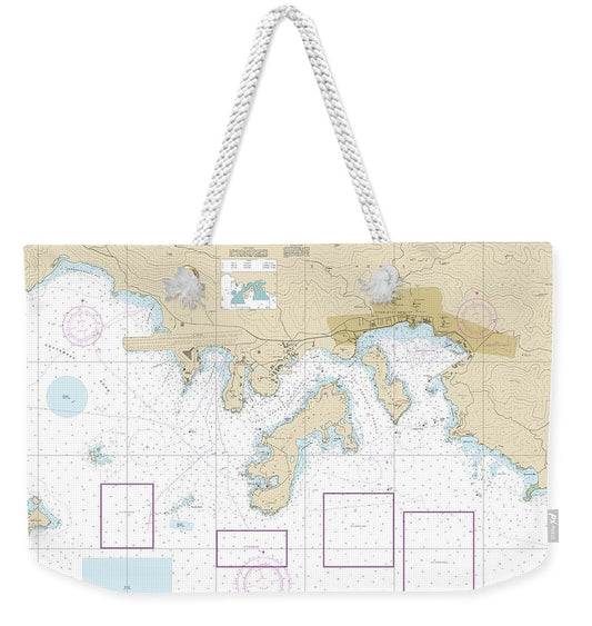 Nautical Chart-25649 Saint Thomas Harbor - Weekender Tote Bag