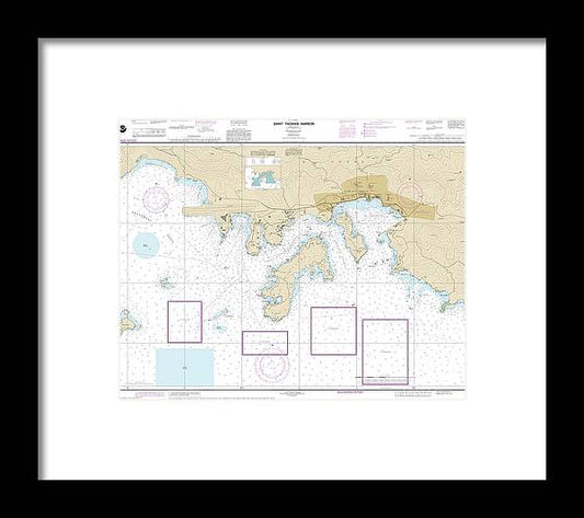 A beuatiful Framed Print of the Nautical Chart-25649 Saint Thomas Harbor by SeaKoast