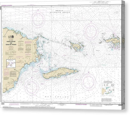 Nautical Chart-25650 Virgin Passage-Sonda De Vieques Canvas Print