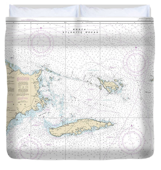 Nautical Chart 25650 Virgin Passage Sonda De Vieques Duvet Cover
