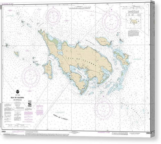 Nautical Chart-25653 Isla De Culebra-Approaches Canvas Print