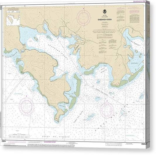 Nautical Chart-25654 Ensenada Honda Canvas Print