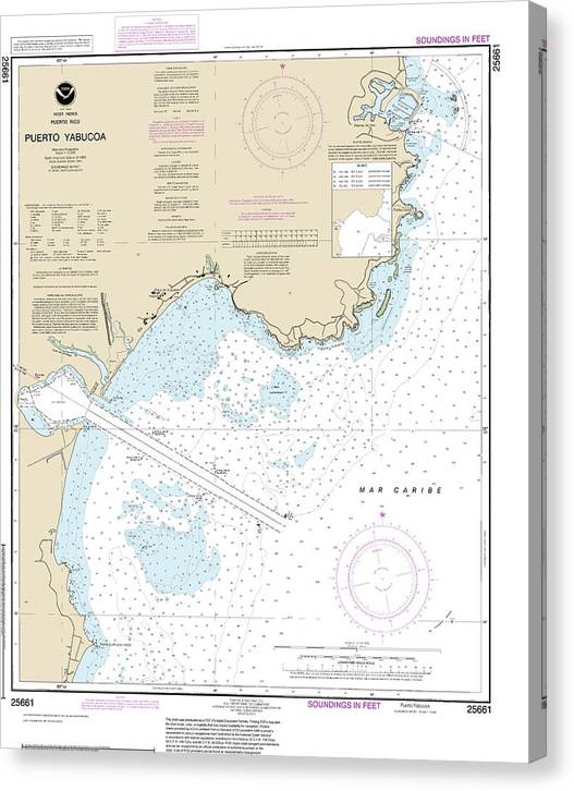 Nautical Chart-25661 Puerto Yabucoa Canvas Print