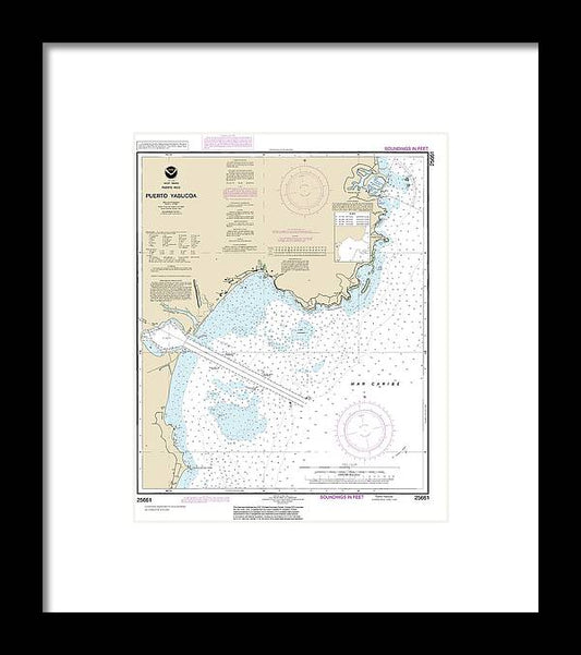 A beuatiful Framed Print of the Nautical Chart-25661 Puerto Yabucoa by SeaKoast