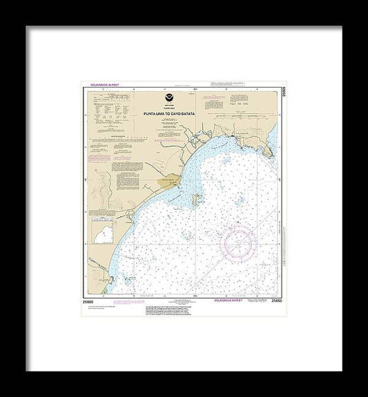 A beuatiful Framed Print of the Nautical Chart-25665 Punta Lima-Cayo Batata by SeaKoast