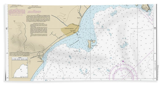 Nautical Chart-25665 Punta Lima-cayo Batata - Bath Towel