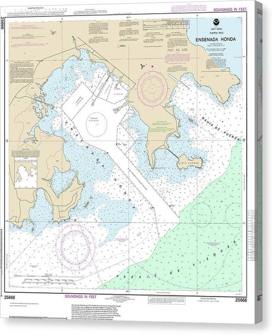 Nautical Chart-25666 Ensenada Honda Canvas Print