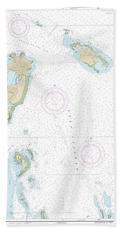 Nautical Chart-25667 Bahia De Fajardo-approaches - Bath Towel