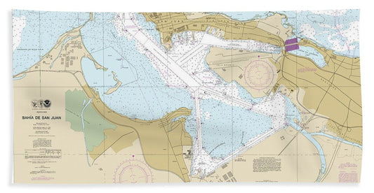 Nautical Chart-25670 Bahia De San Juan - Bath Towel