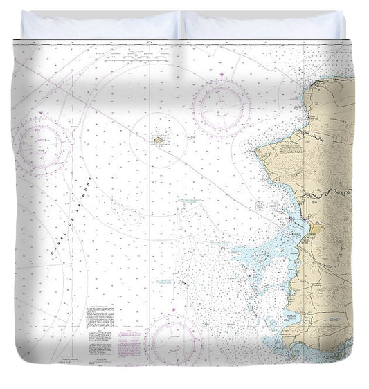 Nautical Chart 25671 West Coast Puerto Rico Duvet Cover