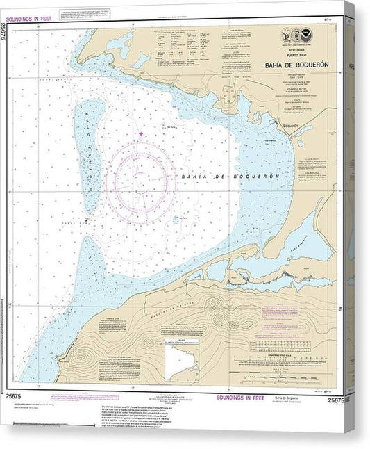 Nautical Chart-25675 Bahia De Boqueron Canvas Print