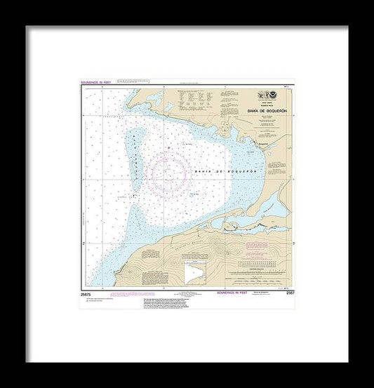 Nautical Chart-25675 Bahia De Boqueron - Framed Print