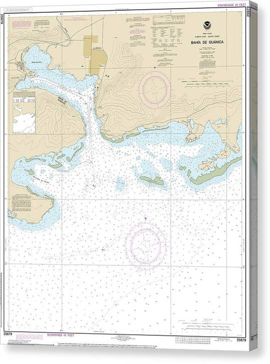 Nautical Chart-25679 Bahia De Guanica Canvas Print