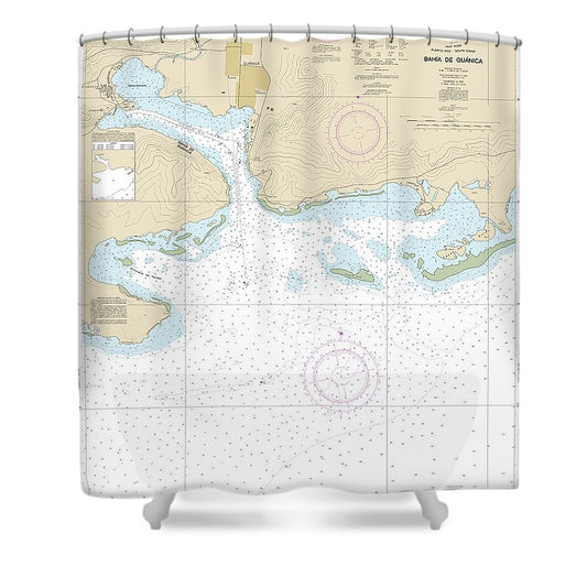 Nautical Chart 25679 Bahia De Guanica Shower Curtain