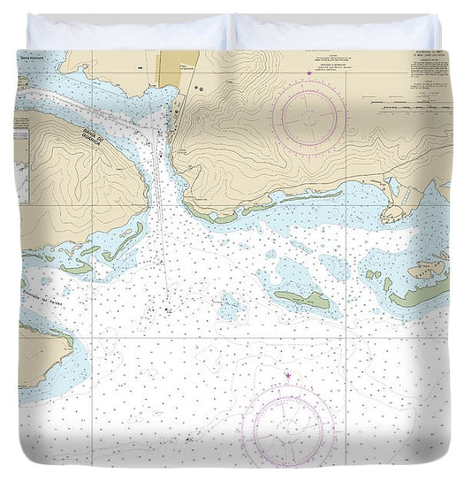 Nautical Chart 25679 Bahia De Guanica Duvet Cover