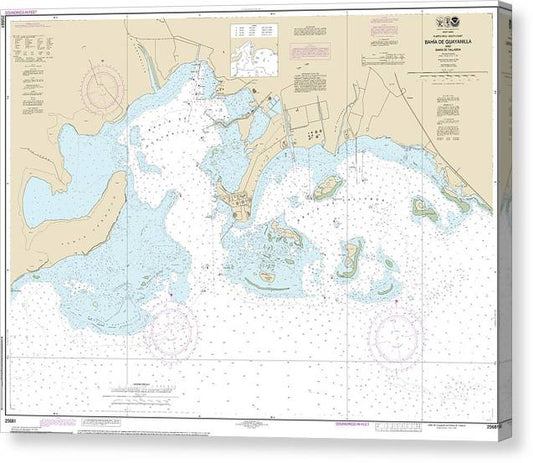 Nautical Chart-25681 Bahia De Guayanilla-Bahia De Tallaboa Canvas Print