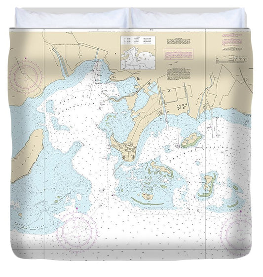 Nautical Chart 25681 Bahia De Guayanilla Bahia De Tallaboa Duvet Cover