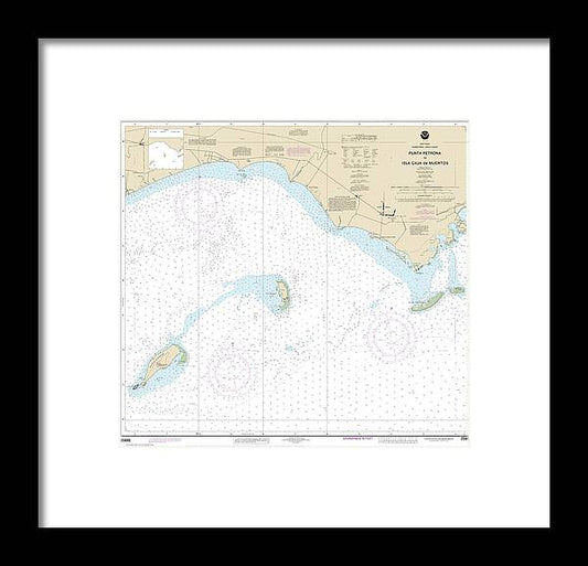 A beuatiful Framed Print of the Nautical Chart-25685 Punta Petrona-Lsla Caja De Muertos by SeaKoast