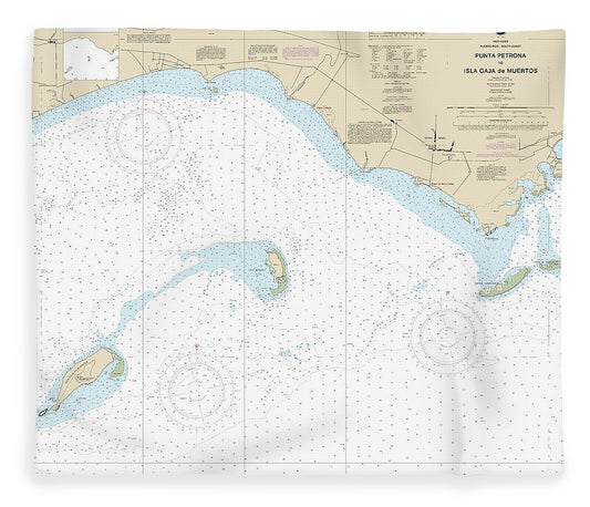 Nautical Chart 25685 Punta Petrona Lsla Caja De Muertos Blanket