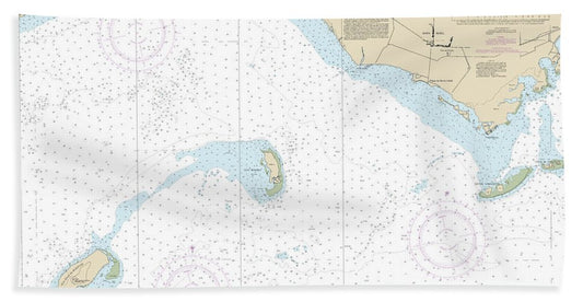 Nautical Chart-25685 Punta Petrona-lsla Caja De Muertos - Bath Towel