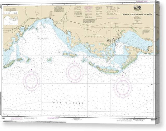 Nautical Chart-25687 Bahia De Jobos-Bahia De Rincon Canvas Print