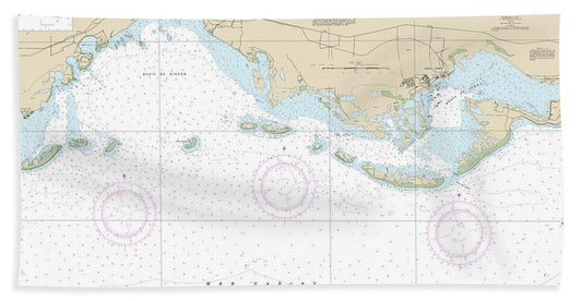 Nautical Chart-25687 Bahia De Jobos-bahia De Rincon - Bath Towel