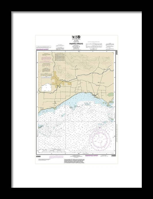 A beuatiful Framed Print of the Nautical Chart-25689 Puerto Arroyo by SeaKoast