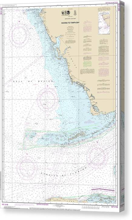 Nautical Chart-4148 Havana-Tampa Bay Canvas Print