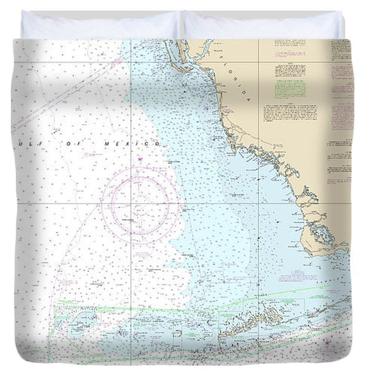 Nautical Chart 4148 Havana Tampa Bay Duvet Cover
